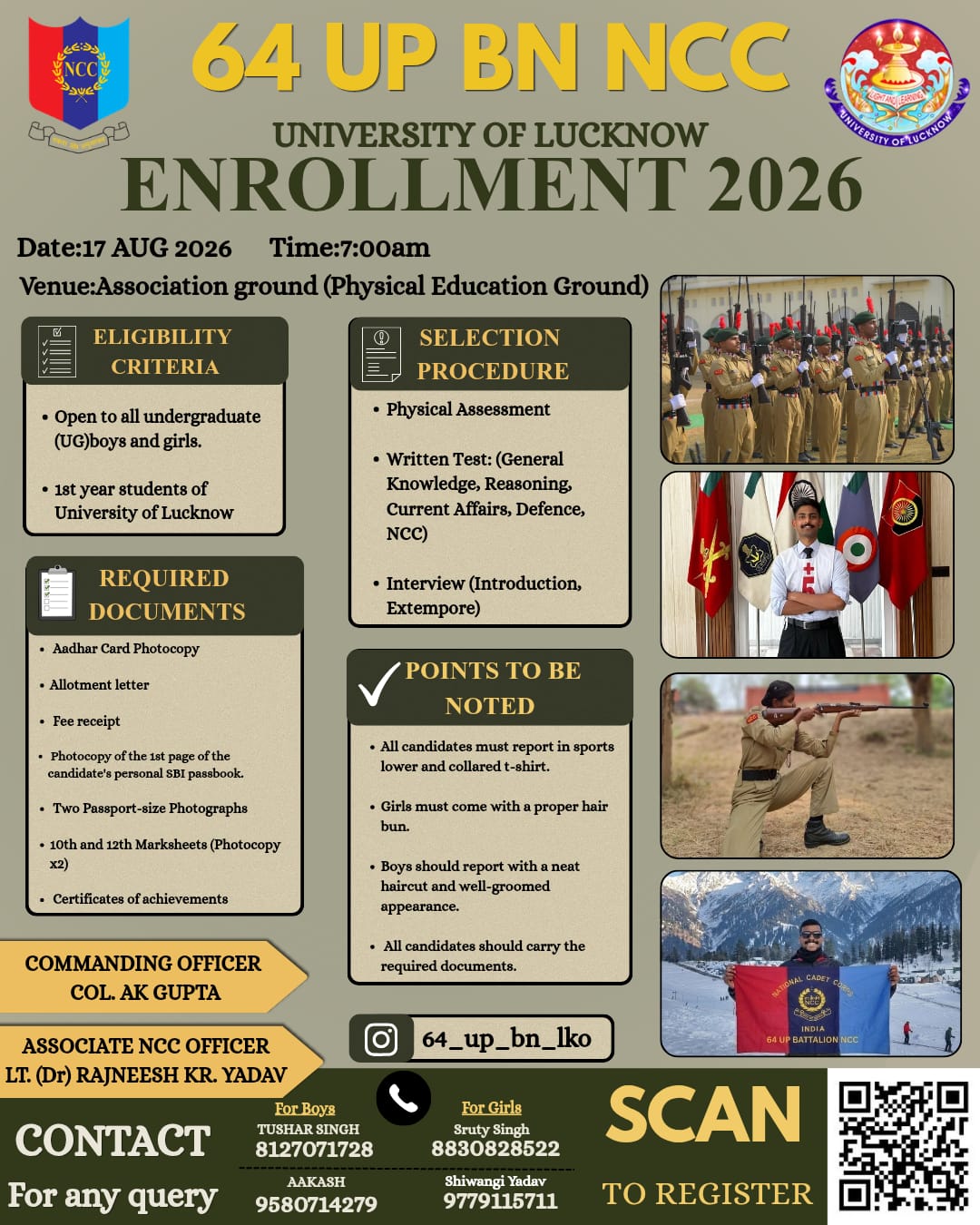 Notice regarding NCC Enrollment 2026 for First-Year Undergraduate Students