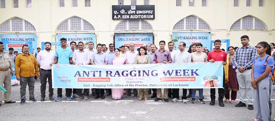 The Vice-Chancellor flagged off an awareness rally for a ragging-free campus, marking the start of "Anti-Ragging Week."