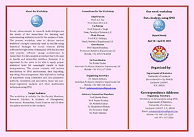 Revised Brochure for One Week Workshop on Data Analysis Using SPSS from April 24 to April 29, 2023
