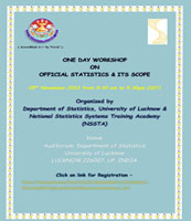 One day workshop on the topic ‘Official Statistics & Its Scope’ on 25th November, 2023.